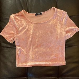 Cropped velvet top